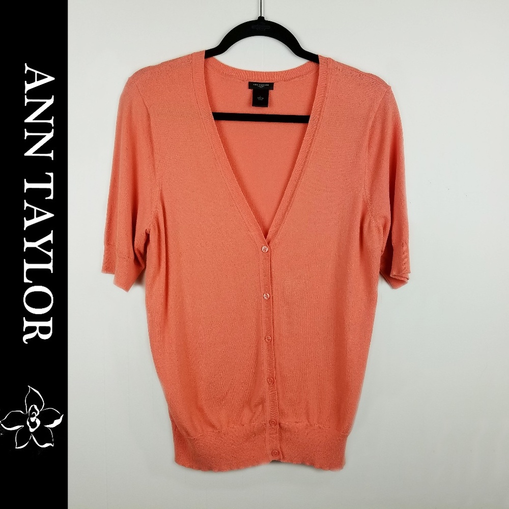 Ann Taylor short sleeve summer knit cardigan